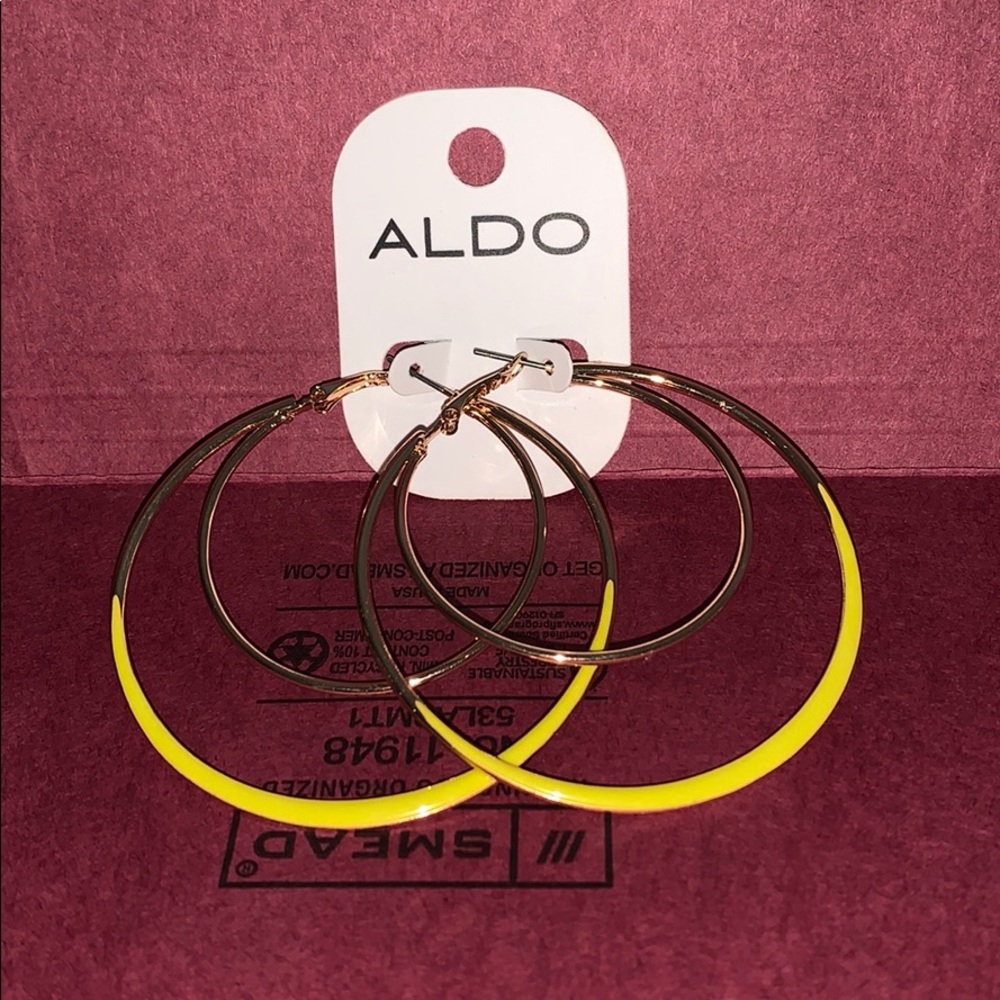 Yellow Aldo Hoop Earrings